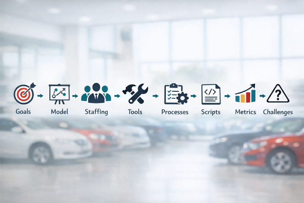 timeline graphic for car dealership success sales bdc