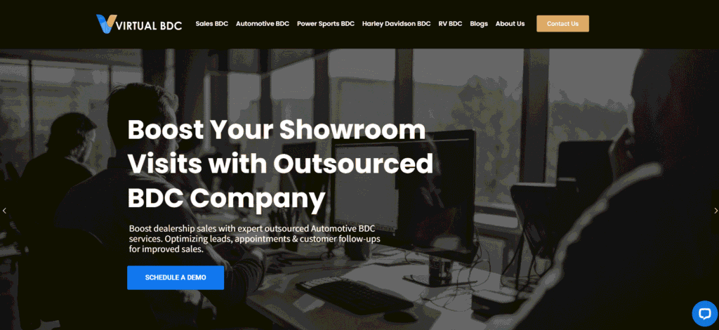 virtual bdc dealership website interface screenshot
